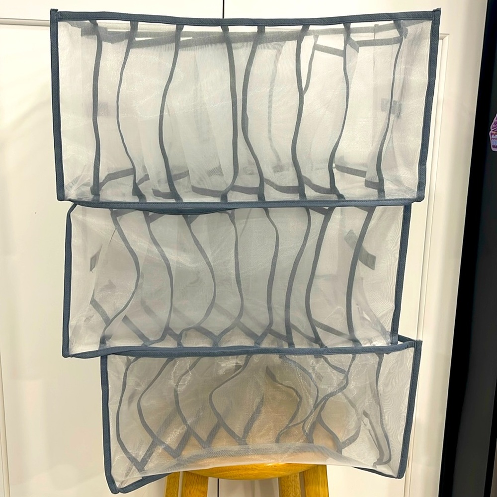 MESH DIVIDERS SET OF 3 FOR DRESSER DRAWERS & CLOTHING ORGANIZATION